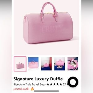 Truly Beauty Luxury Vegan Leather Duffle Travel XL Luggage Bag in Barbie Pink!